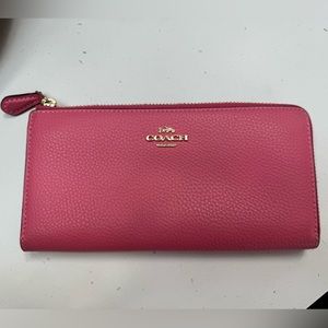 Pink Coach zipper wallet